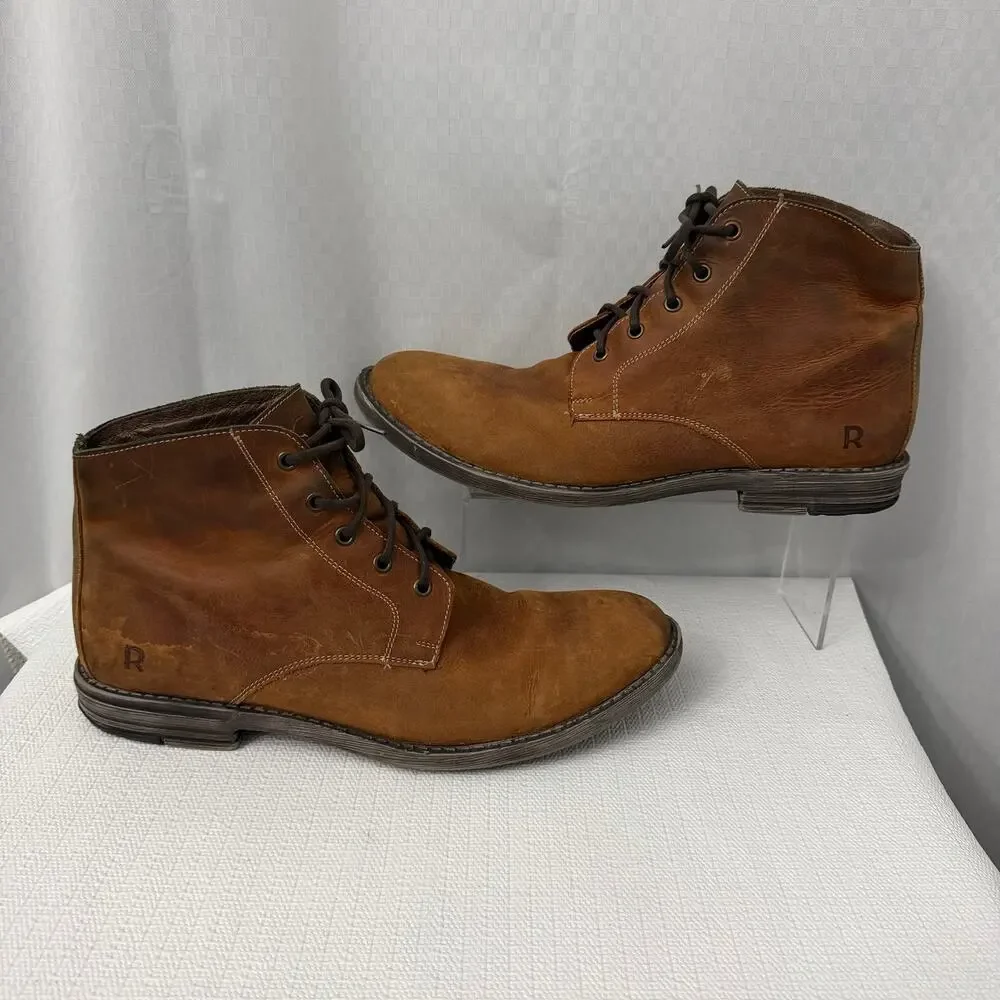 Roan Bed Stu Boots Mens Size 13 Brown Leather Distressed Lace Up Ankle
